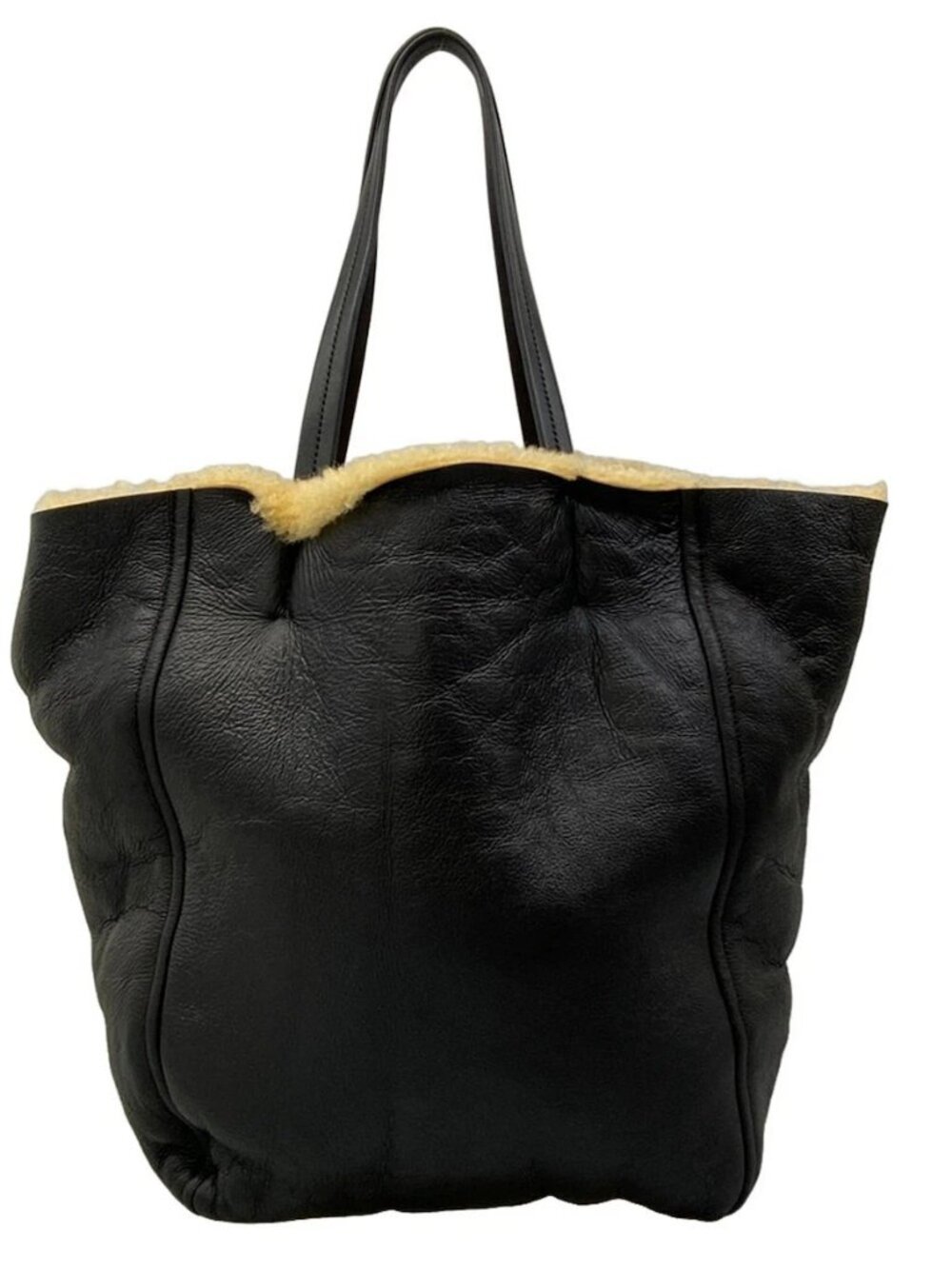 CELINE Cabas Phantom Black Mouton Tote Bag